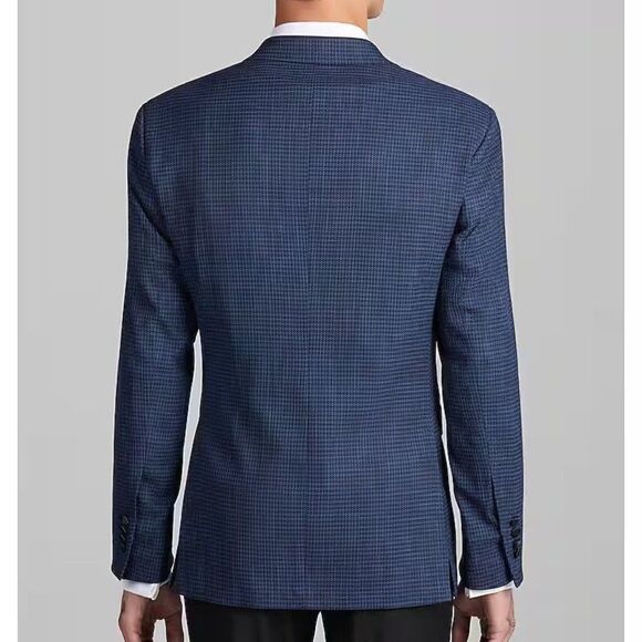 44R Jos A Bank Tailored‎ Fit Peak Lapel Check Dinner Jacket C110897 - Picture 5 of 11